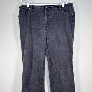 Gloria Vanderbilt FLARED Denim Jeans Women's 20W PERFECT FIT Black Casual